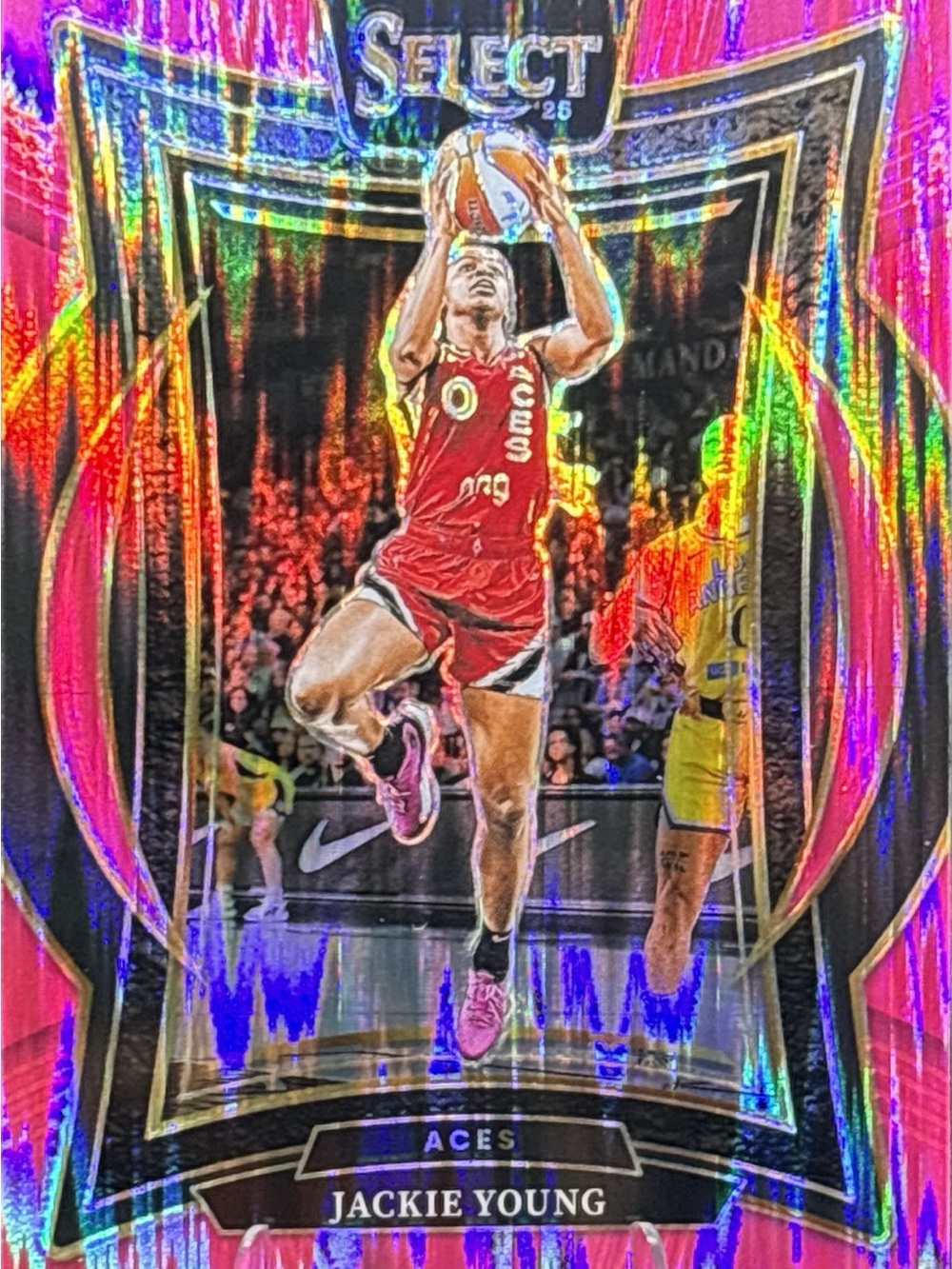 Panini Select Jackie Young Basketball Trading Card - Pink Parallel Prizm